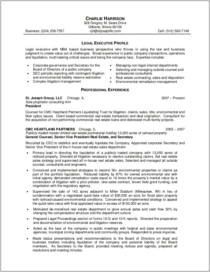 Best Resume For Personal Injury Paralegal