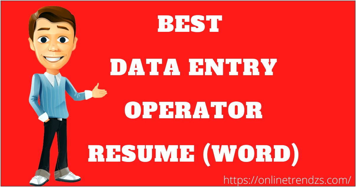 Best Resume Format For Data Entry Operator