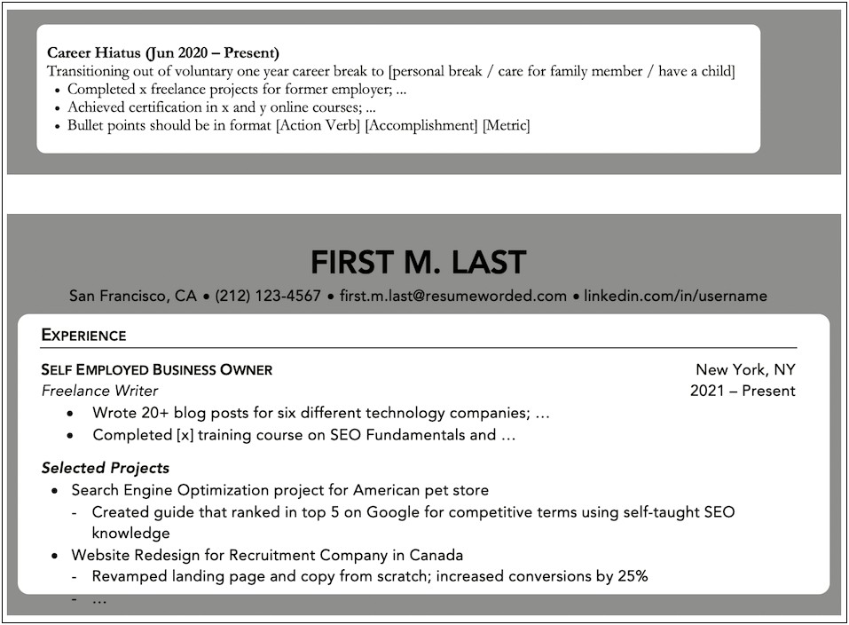 Best Resume Format For Employment Gaps