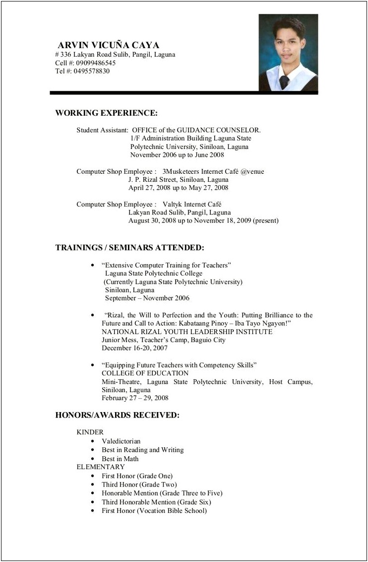 Best Resume Format For Final Year Engineering Students