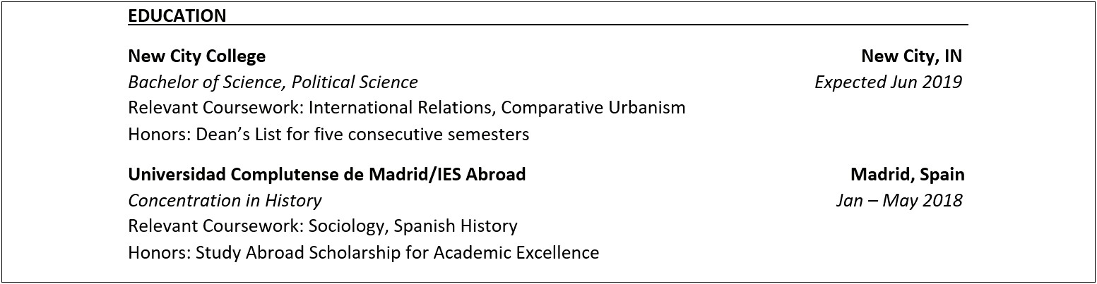 Best Resume Format For Higher Education