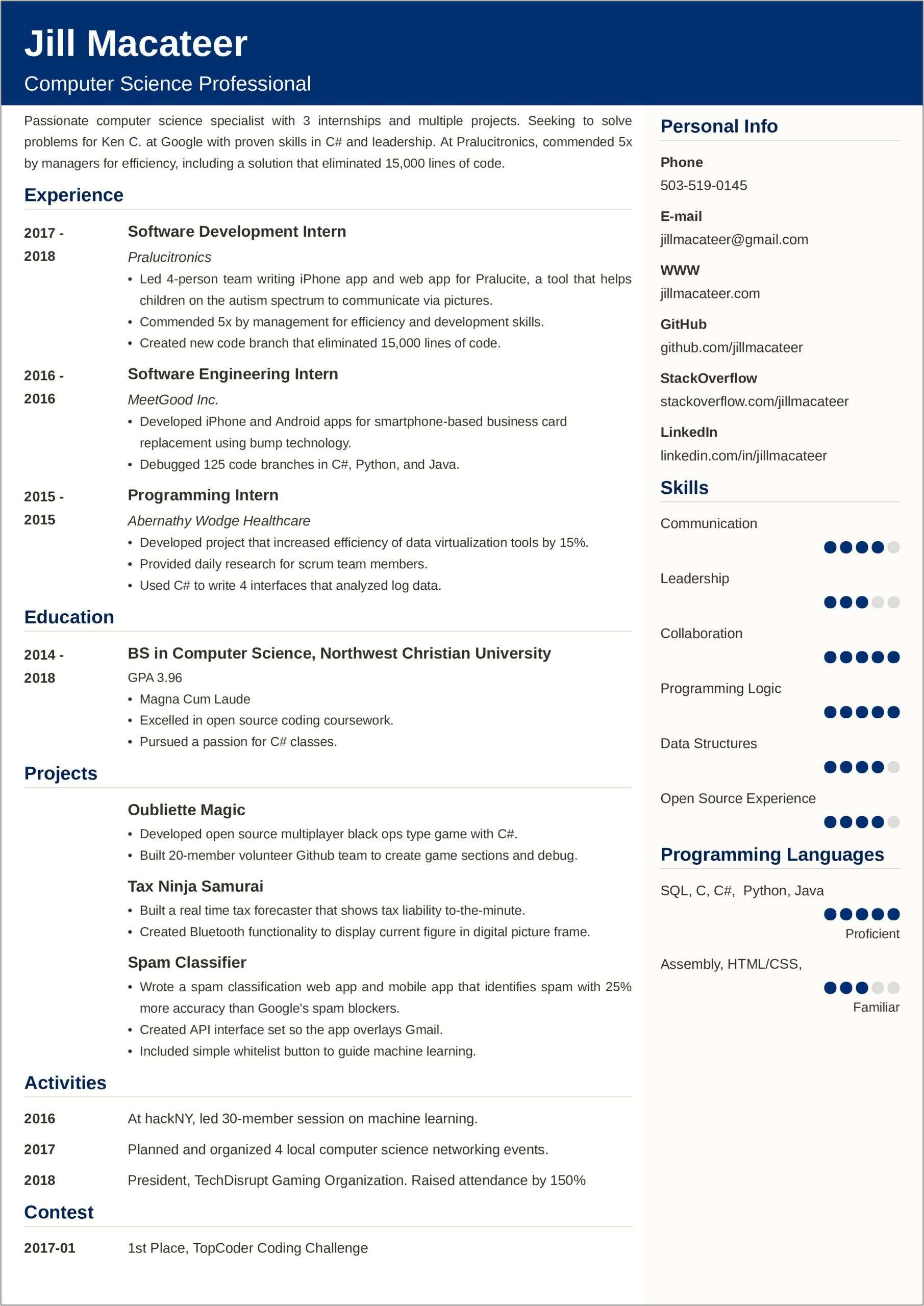 Best Resume Format For Machine Readable