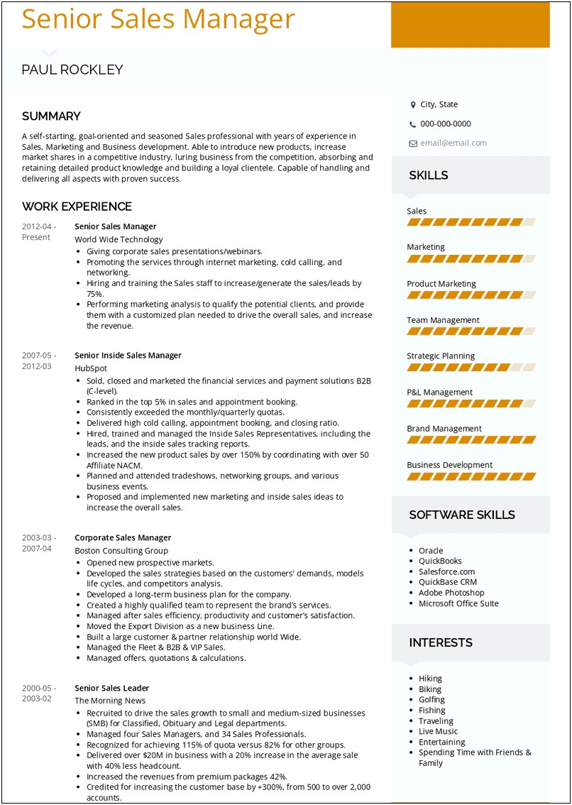 Best Resume Format For Senior Professionals
