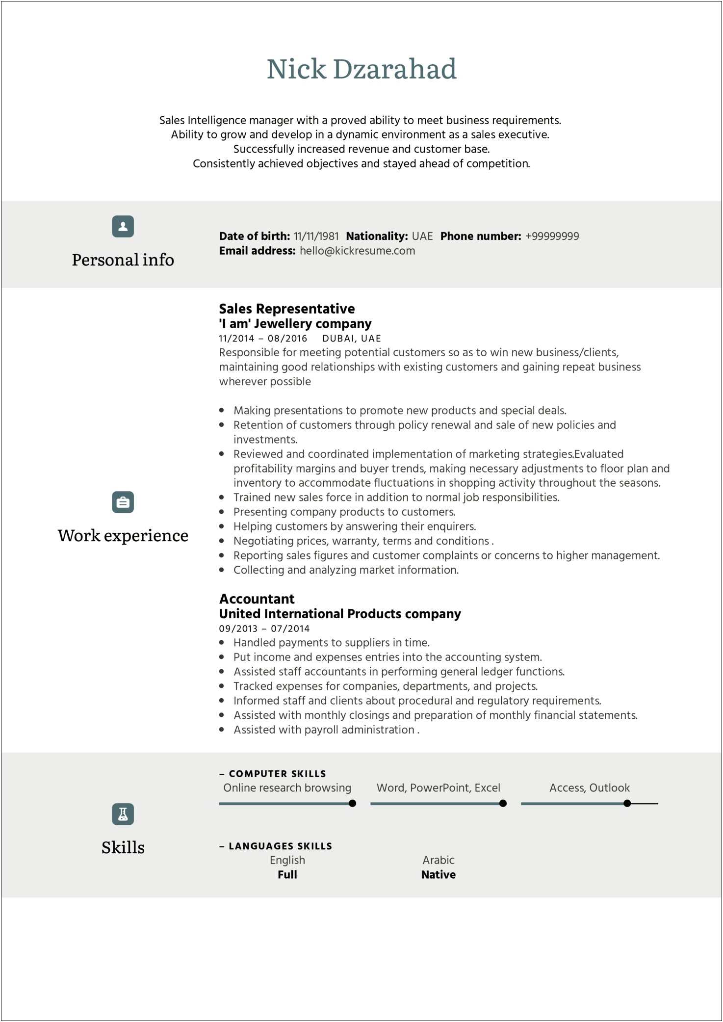 Best Resume Objective For Sales Position