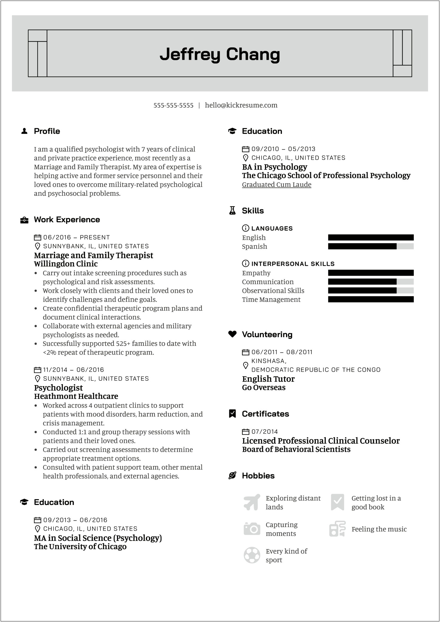 Best Resume Style For Mental Health Counselors