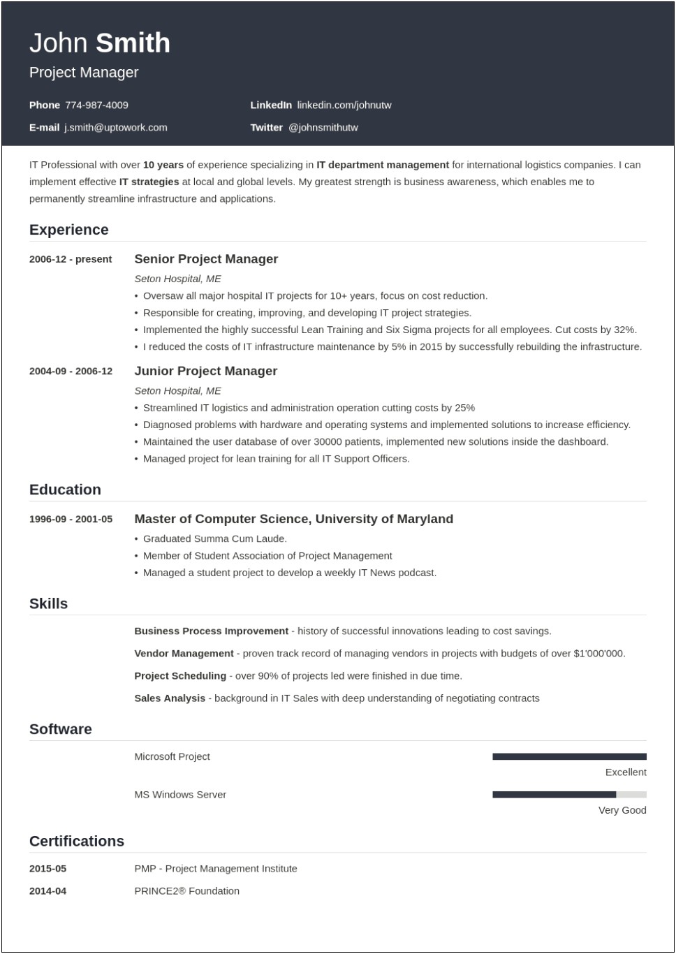 Best Resume Template On Resume.com