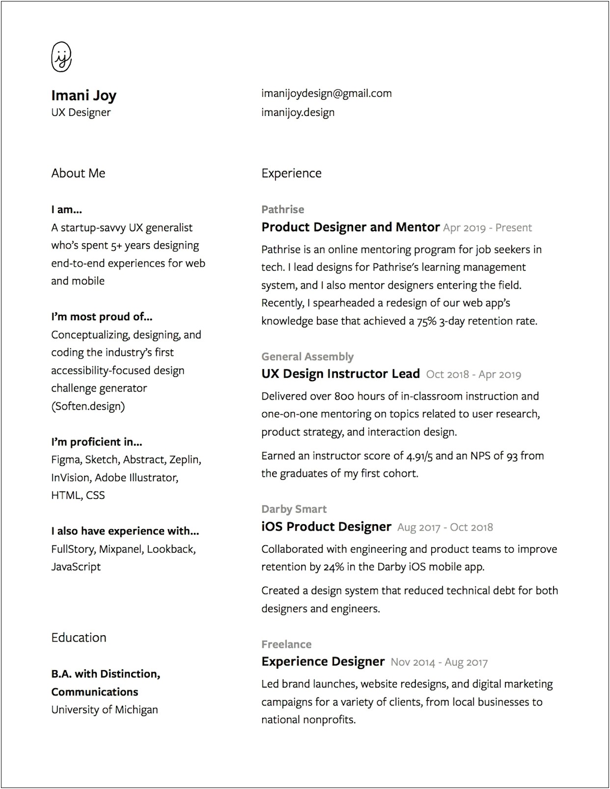 Best Resume's For A Web Designer