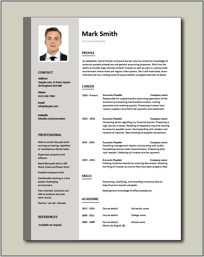 Best Sample Resume Format For Accountant