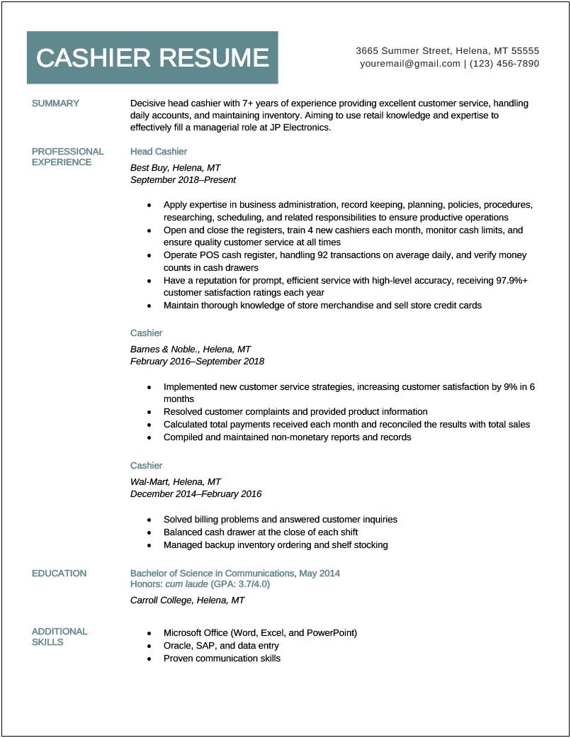 Best Skills For Grocery Store Resume