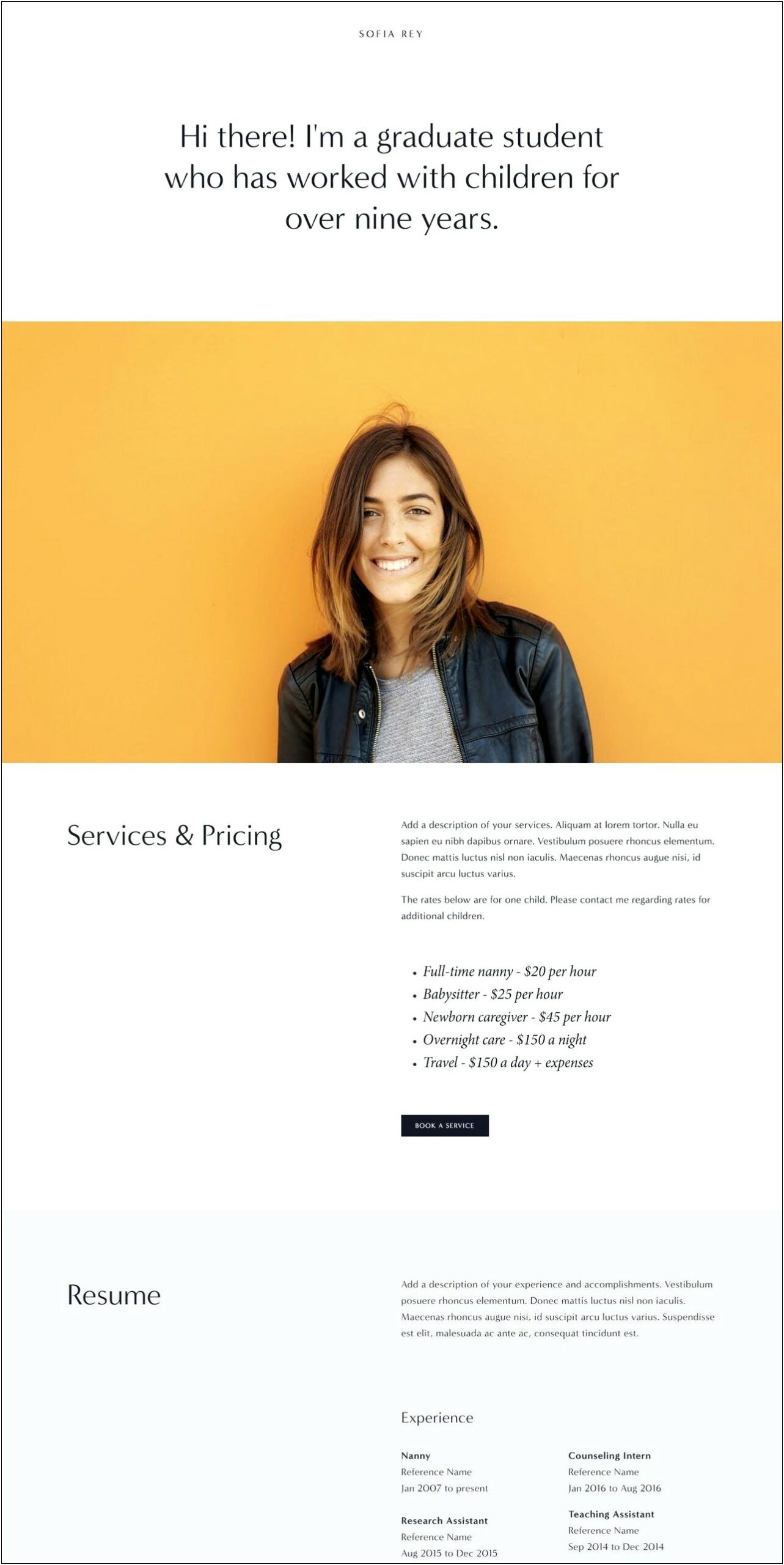 Best Squarespace Templates For Resume Website
