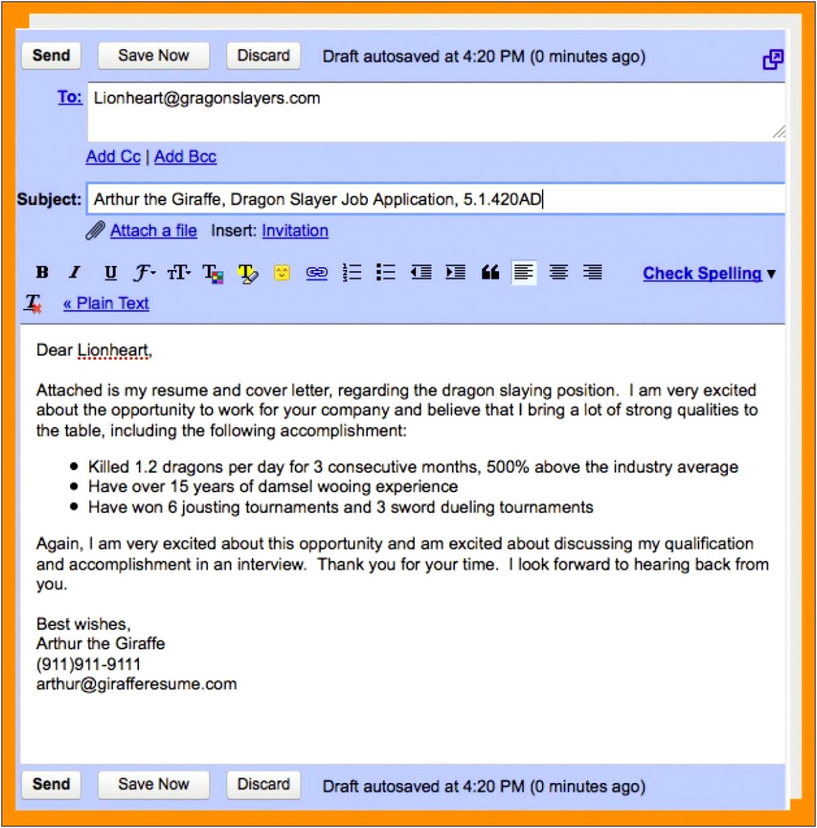 Best Subject Line For Emailing Resume