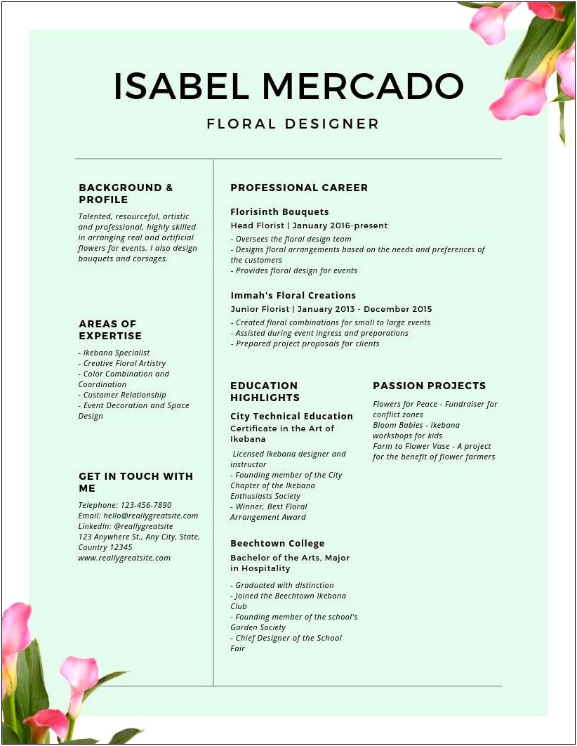 Best Two Column Resume On Canva
