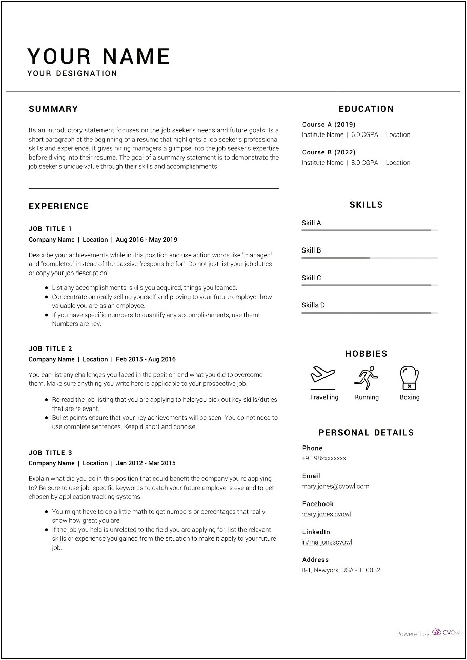 Best Type Of Resume For Management Position