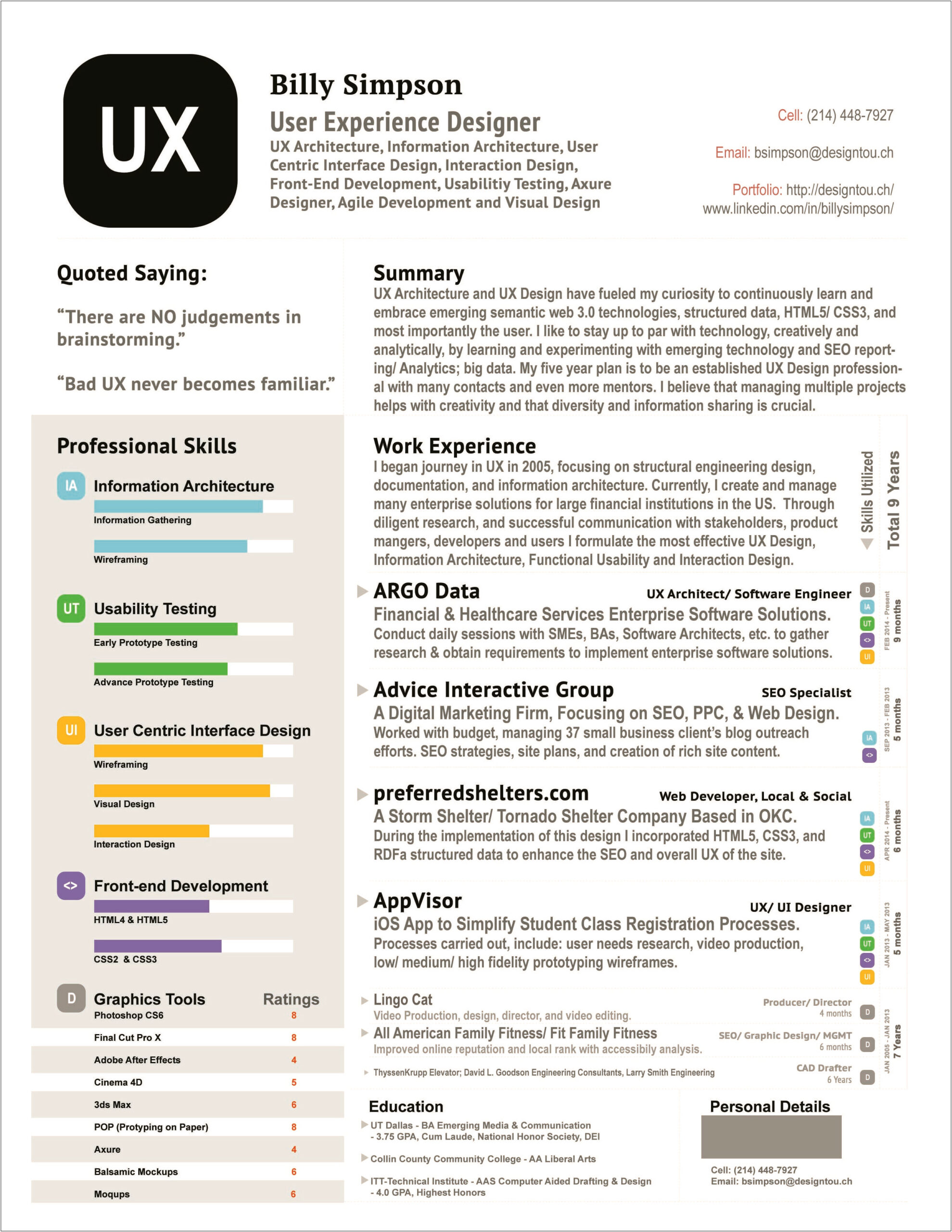 Best Ui Ux Designer Resume Pdf