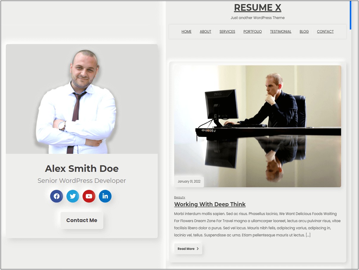 Best Word Press Theme For Resume