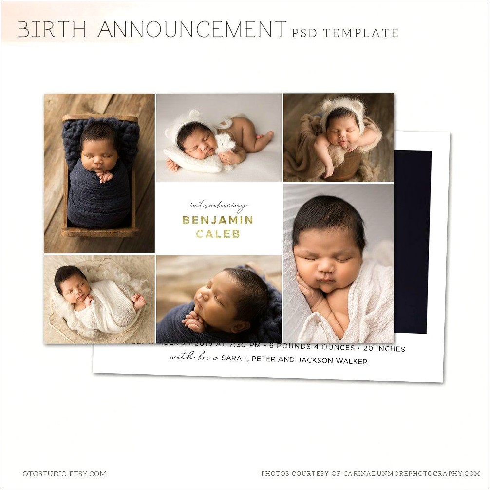 Birth Announcement Template Download For Photographers