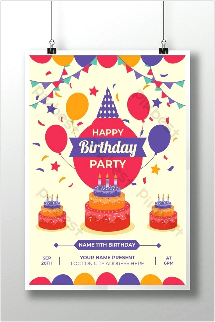 Birthday Party Invitation Flyer Template Download