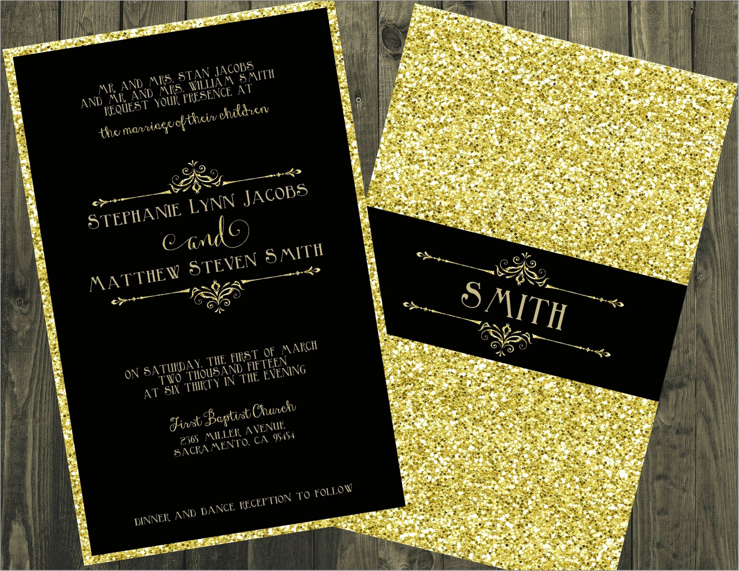 Black And Gold Wedding Invitations Pinterest