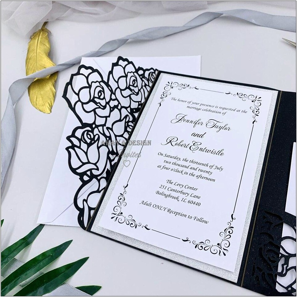 Black And Ivory Wedding Invitation Kit