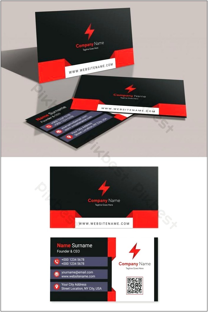 Black And Red Business Card Template Download