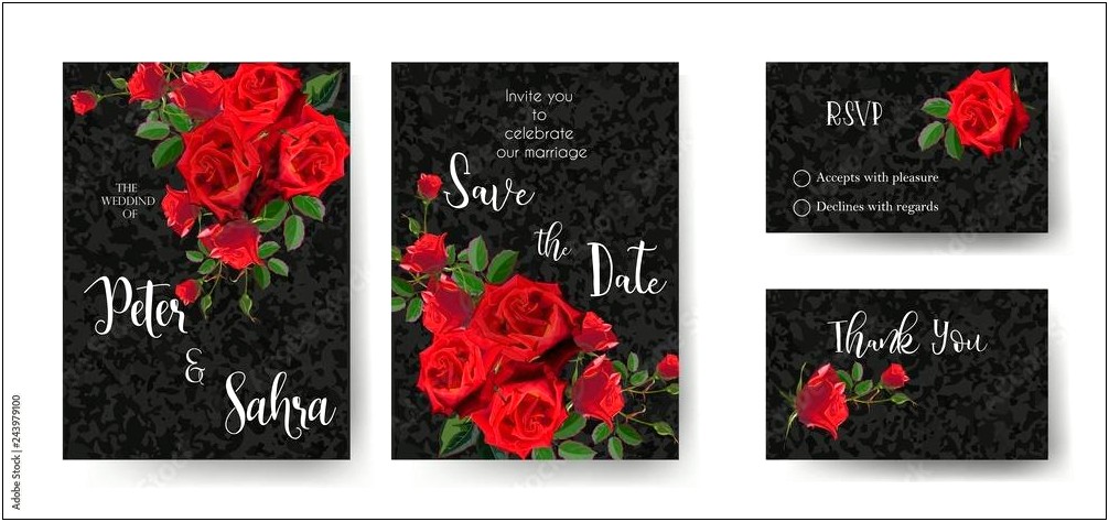 Black And Red Wedding Invitation Background
