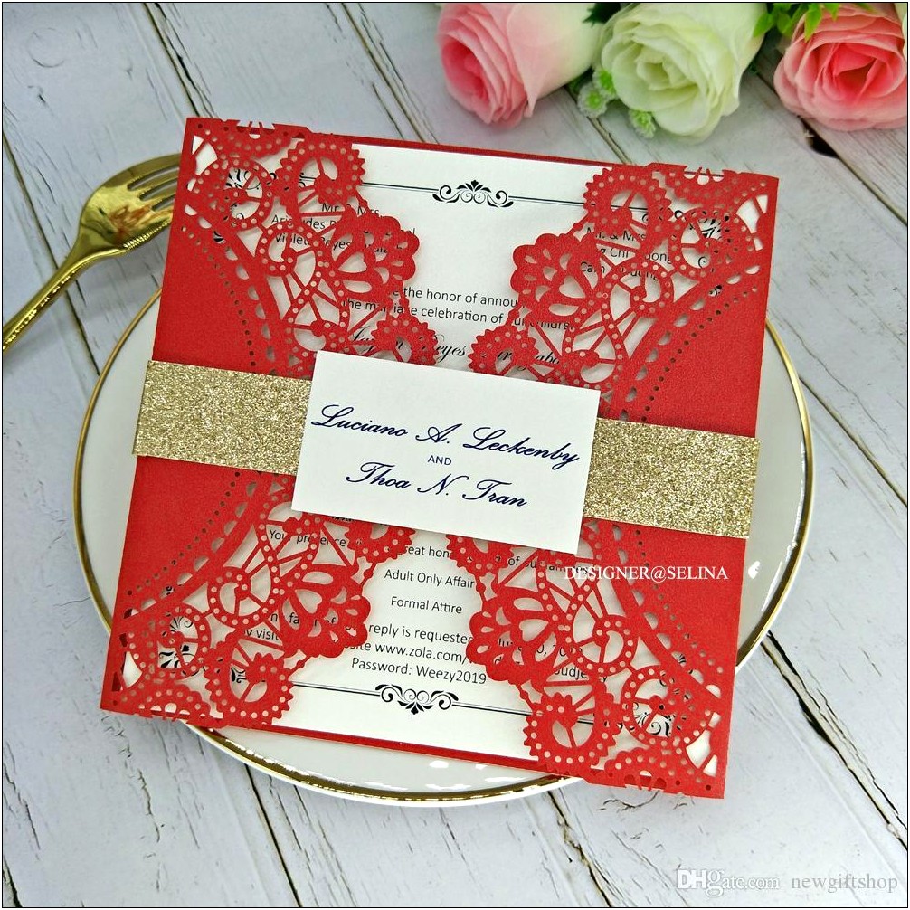 Black And Red Wedding Invitation Cards