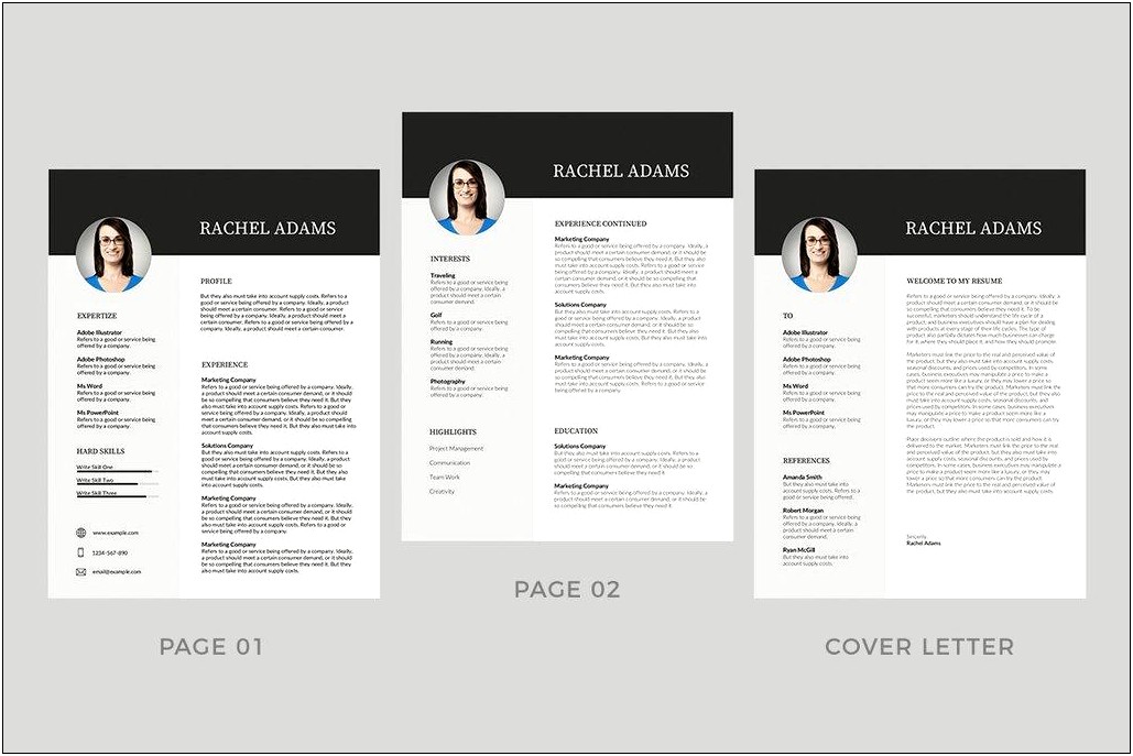 Black And White Resume Template Word