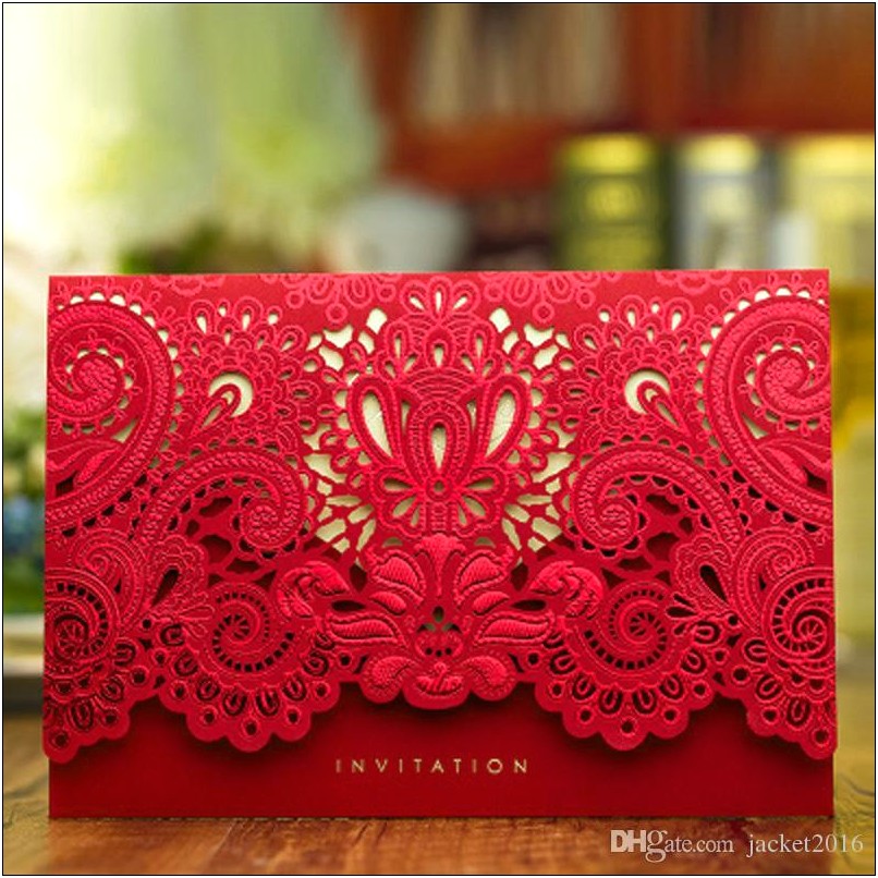 Black Gold And Red Wedding Invitations