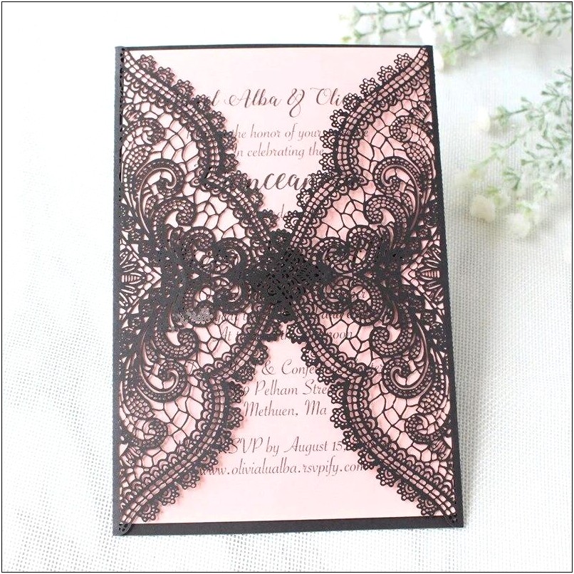 Black Lace Pattern For Wedding Invitations
