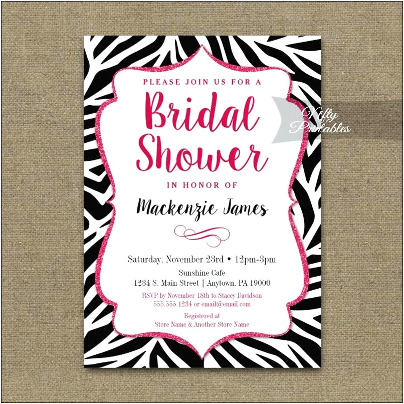 Black White And Hot Pink Wedding Invitations