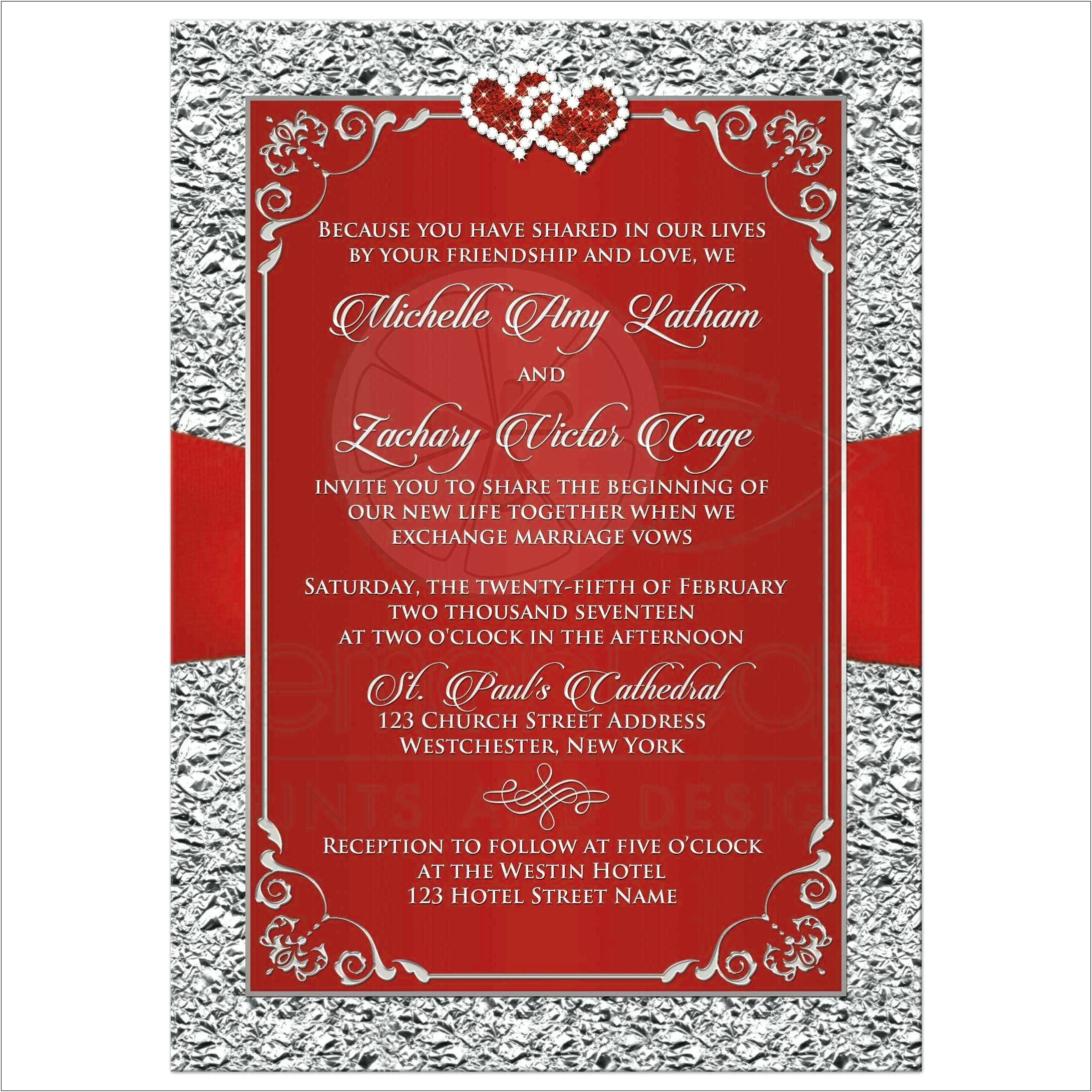 Blank Red And Black Wedding Invitations
