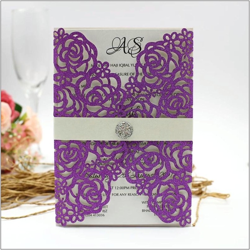 Blue And Purple Wedding Invitation Kits