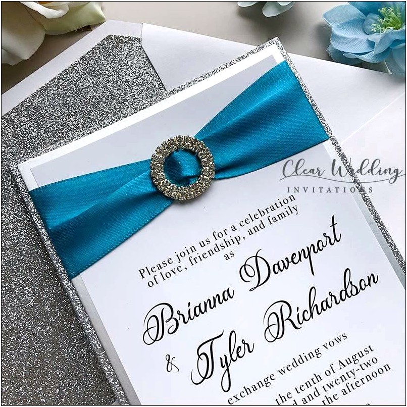 Blue And Silver Wedding Renewal Of Vows Invitation