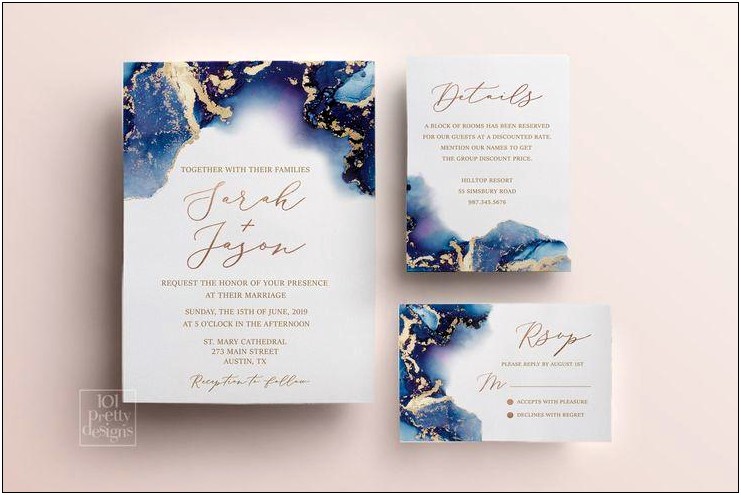 Blue And Yellow Wedding Invitations Printable