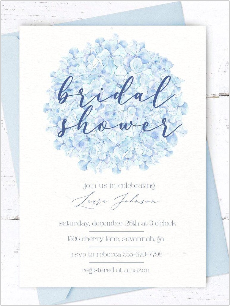 Blue Hydrangea Wedding Program Template Download