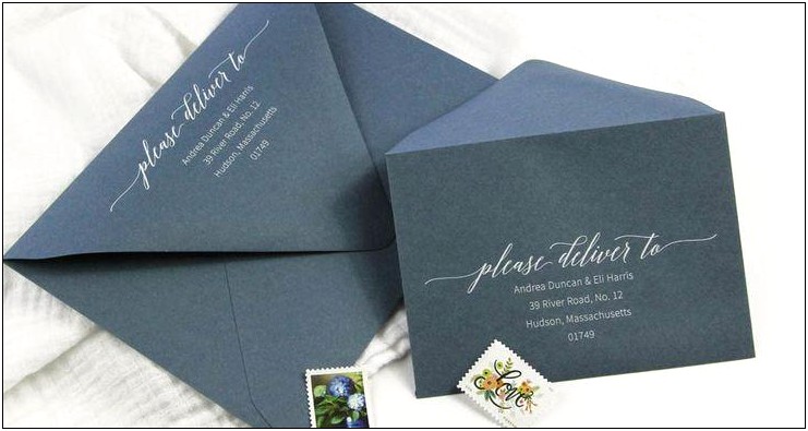 Blue Or Black Ink To Address Wedding Invitations