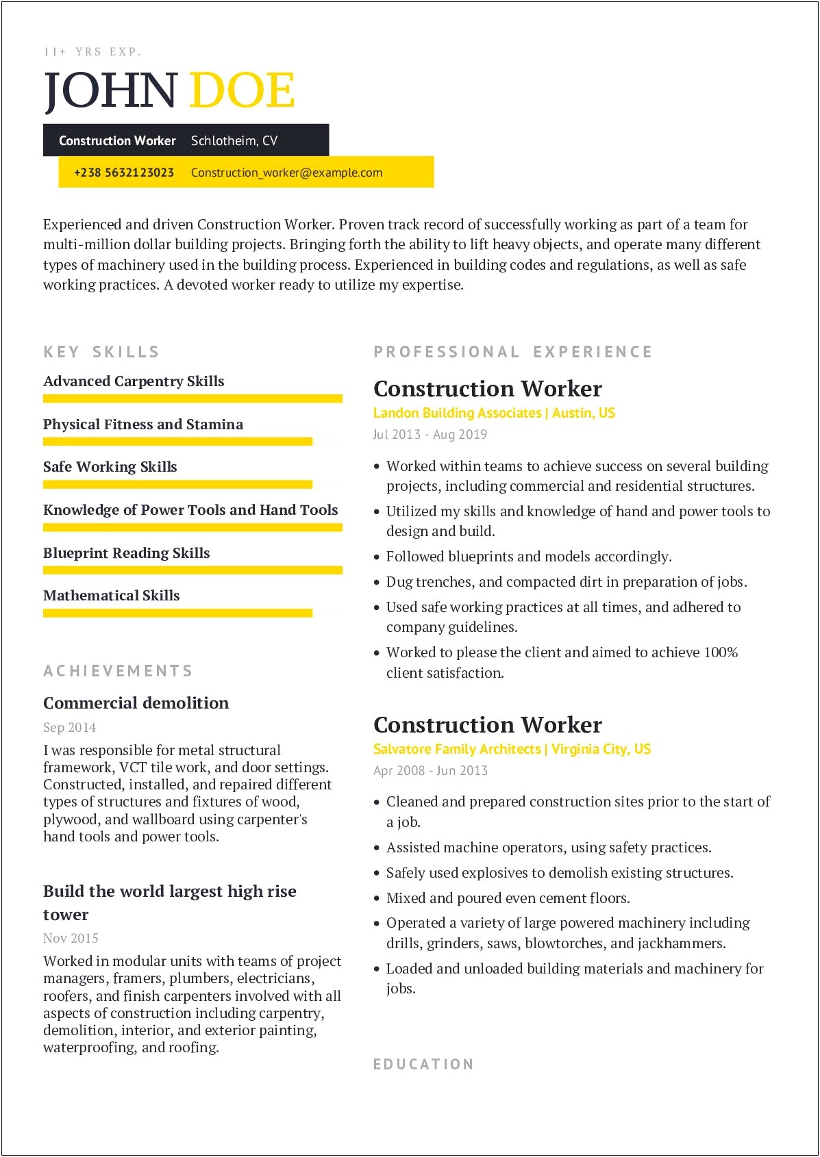 Blueprint Skill For Factory Worker Resume
