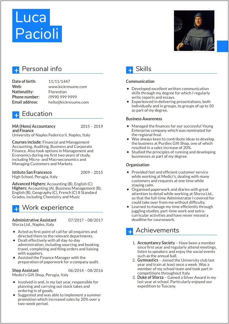 Bookkeeper Resume Bullet Points No Experience