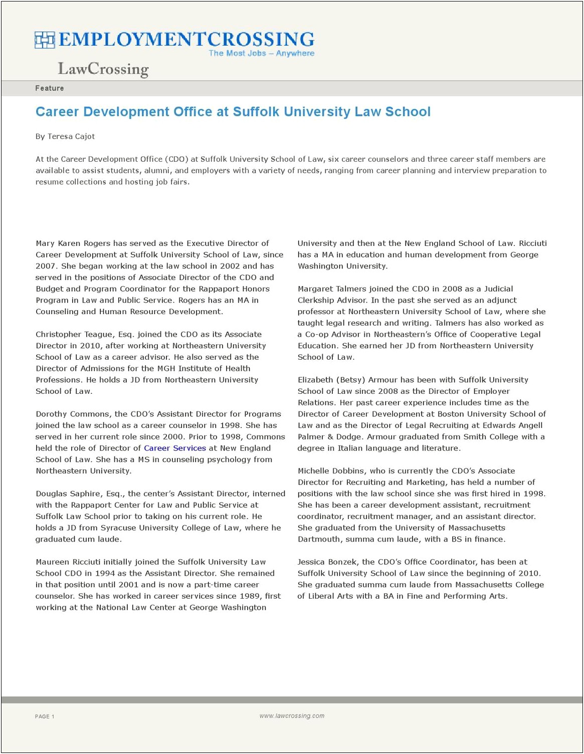 Boston University Resume School Of Law