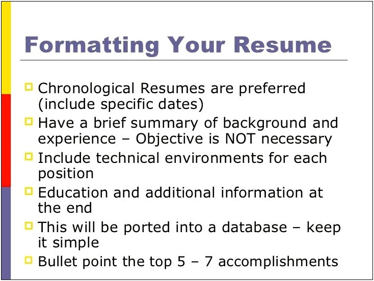 Brief Summary Of Background On Resume
