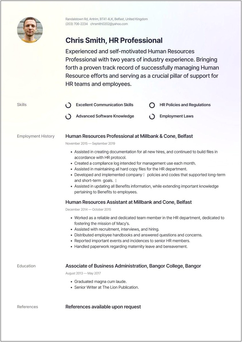 Brief Summary Of Education For Resume Examples