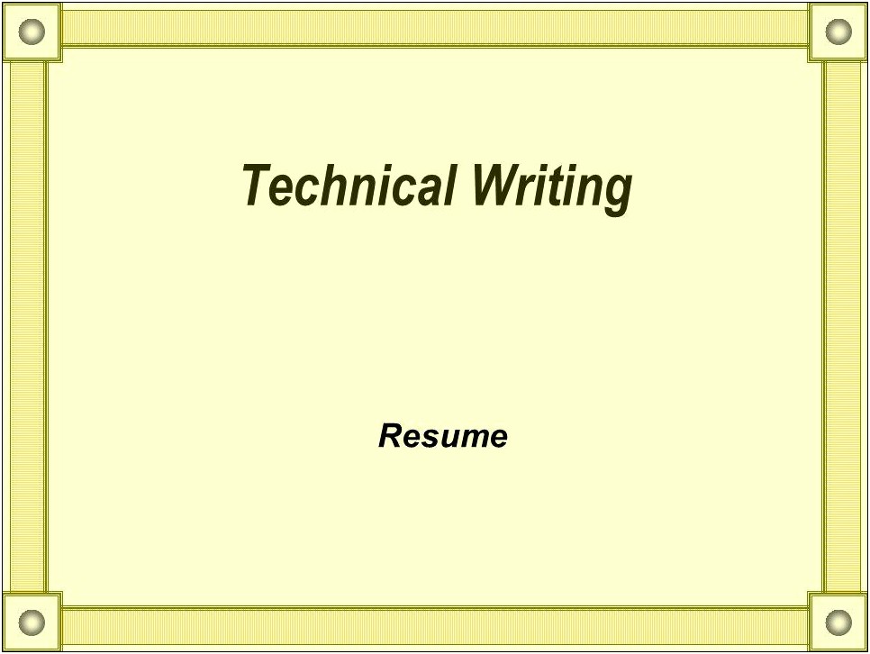 Brief Summary Of Writing A Resume