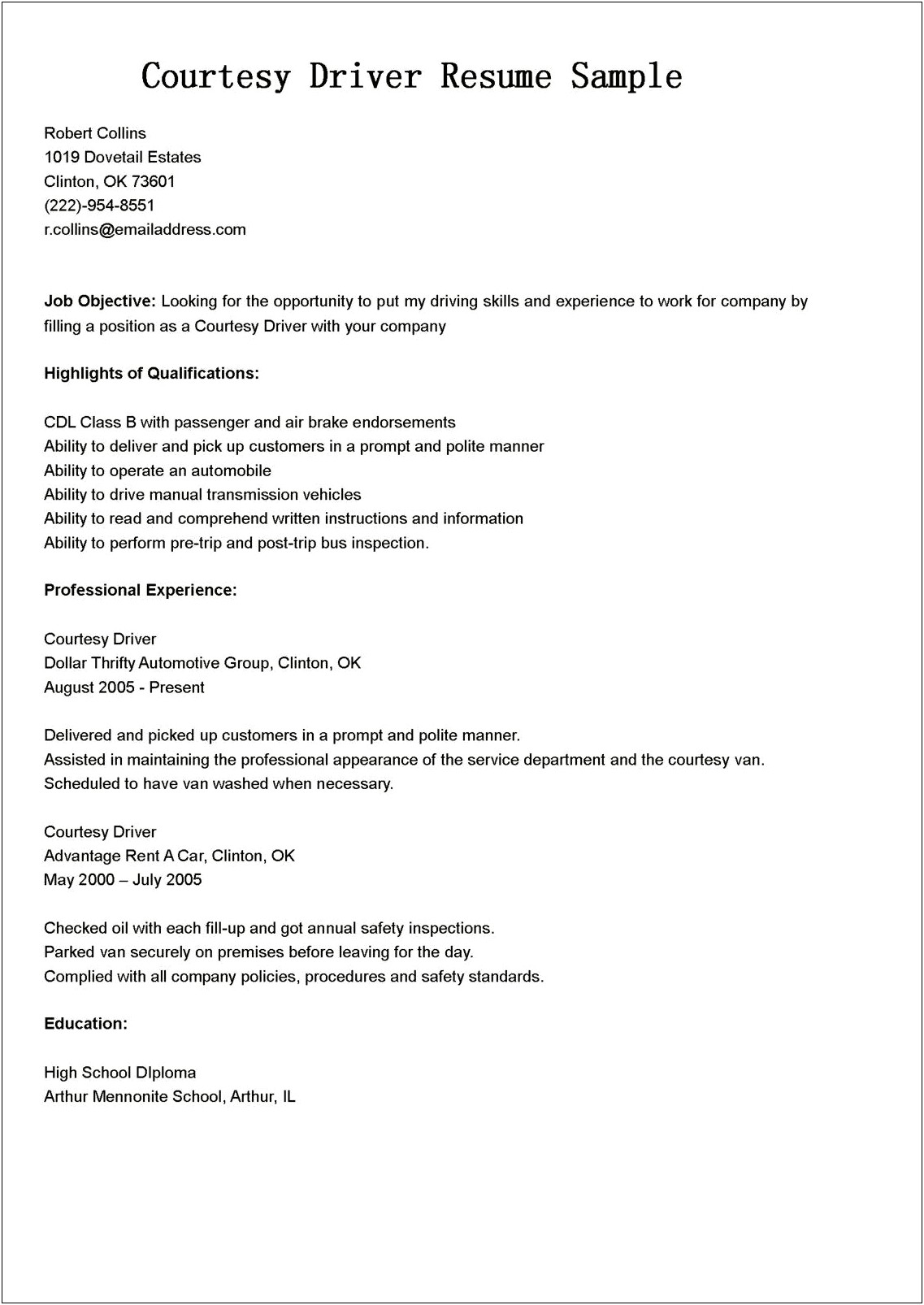 Bus Dispatcher Job Description For Resume