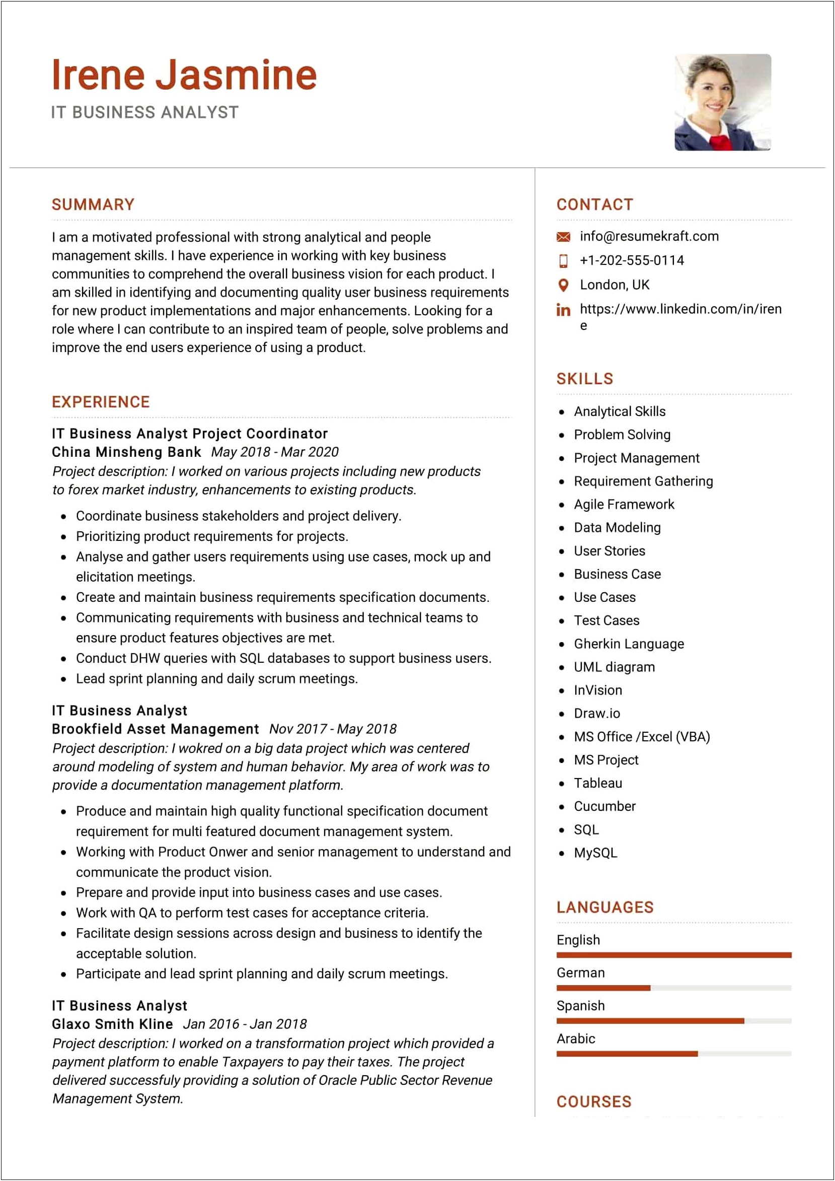 Business Analyst With Tableau Experience Resume