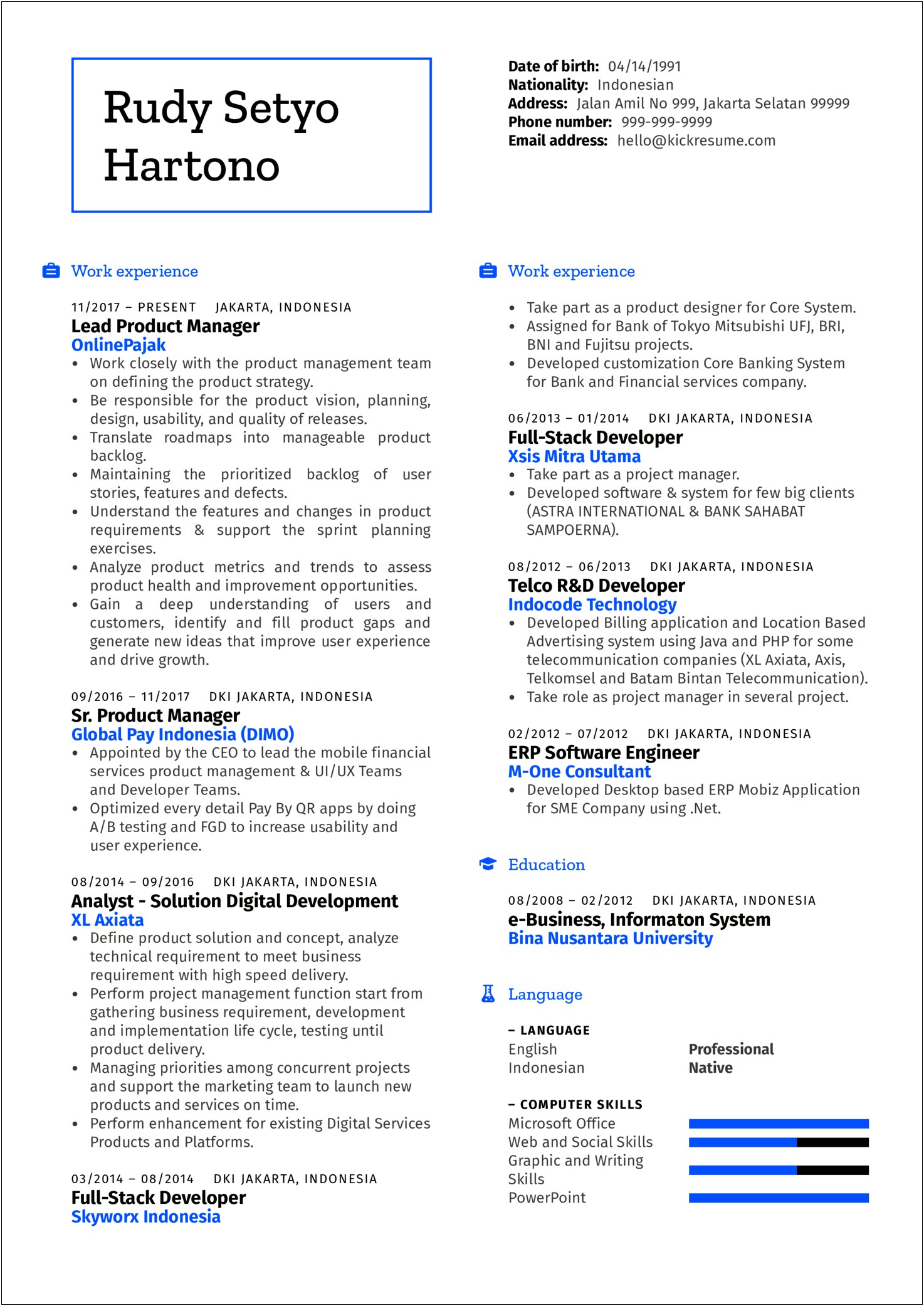 Business Developer Consultant Job Description For Resume