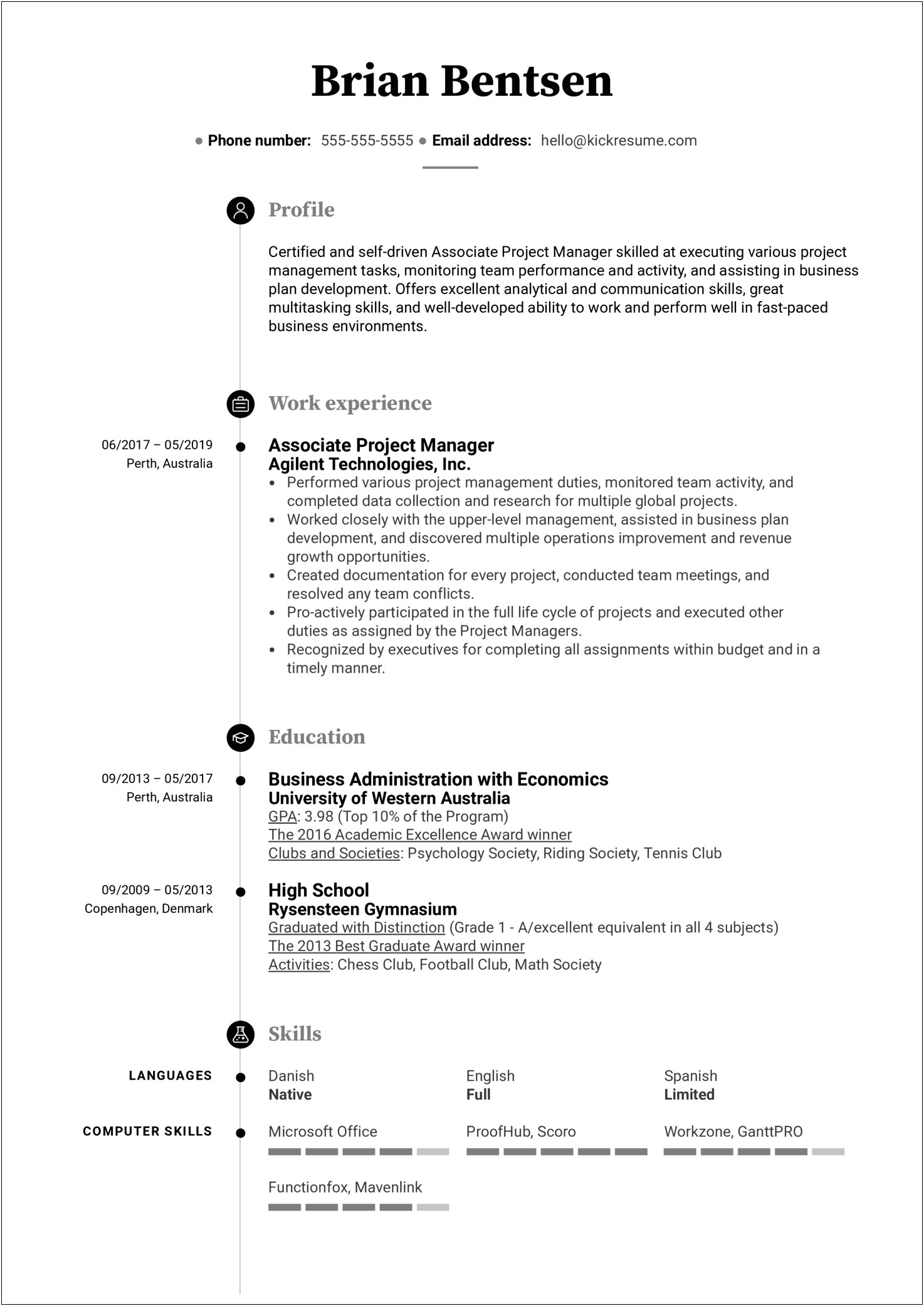 Business Development And Project Management Resume