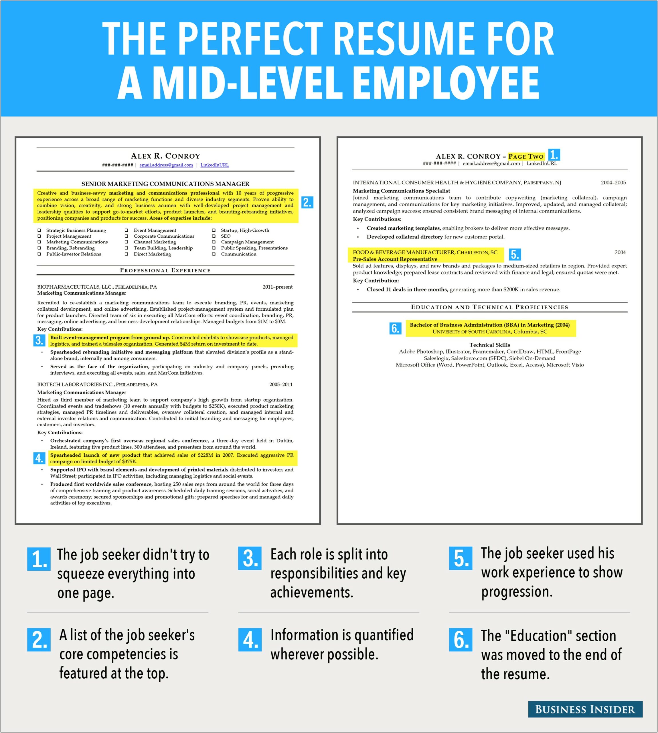 Business Insider Work Experience On Resume