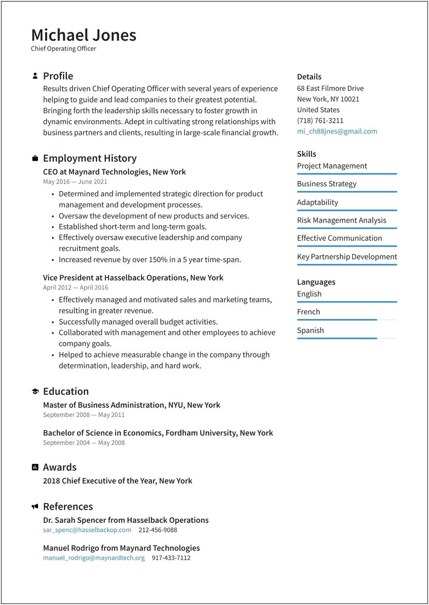 Business Resume Examples And Writing Tips