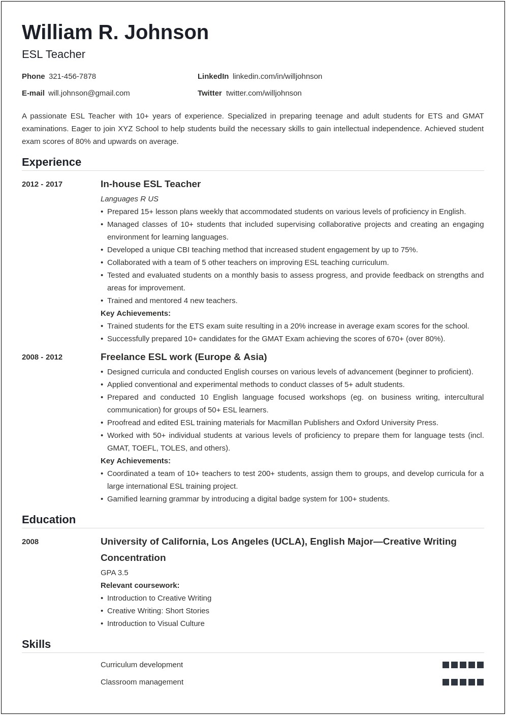 Buzz Words For Teacher Resumes 2014