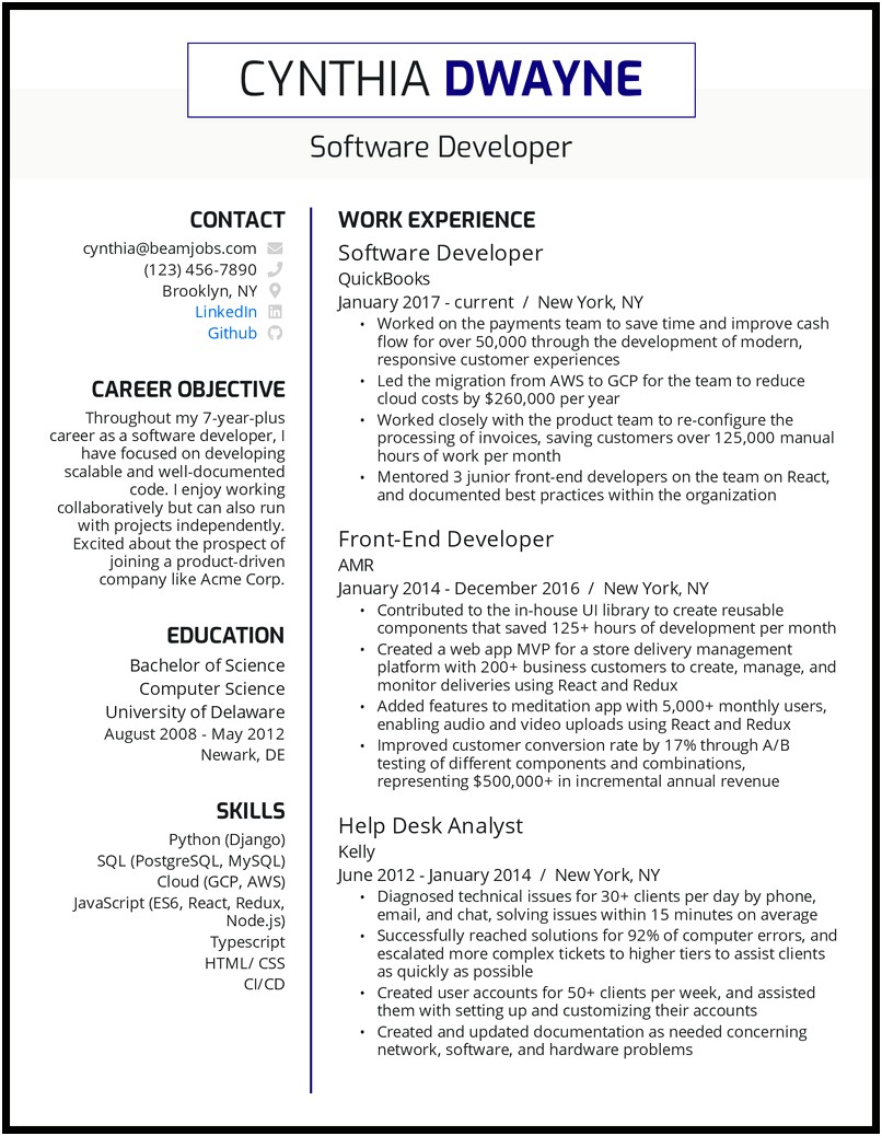 C Net Developer Resume Sample Employee Management System